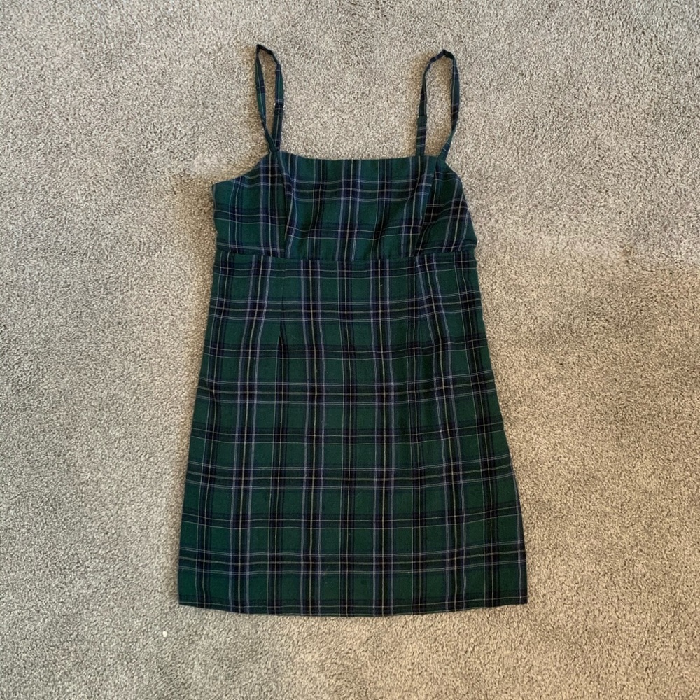 plaid green urban outfitters dress
